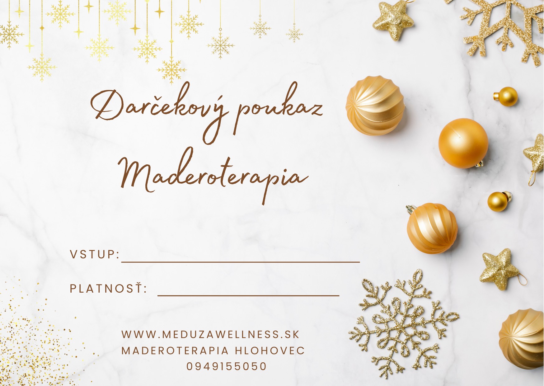 Darčekový poukaz na Maderoterapiu