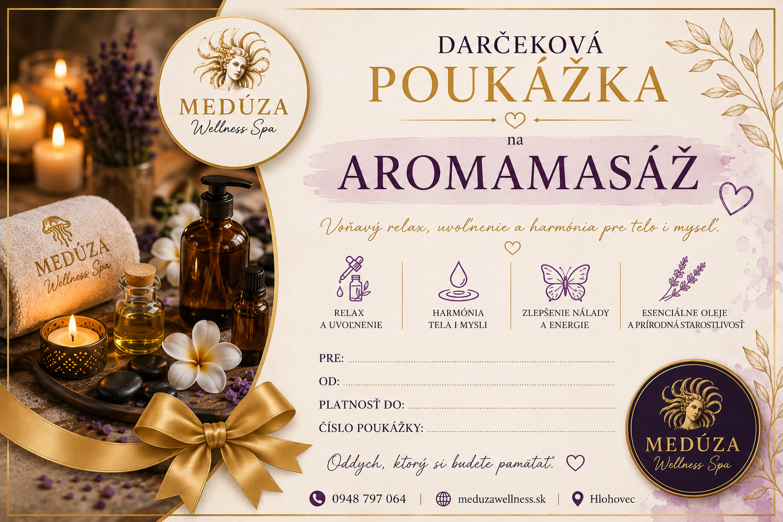 Darčekový poukaz na Aromamasáž